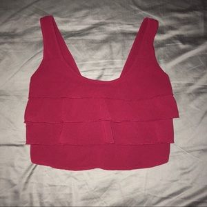 Maroon Ruffle Crop Top